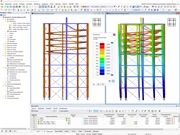 Modell und Verformungsbild des Turms in RFEM