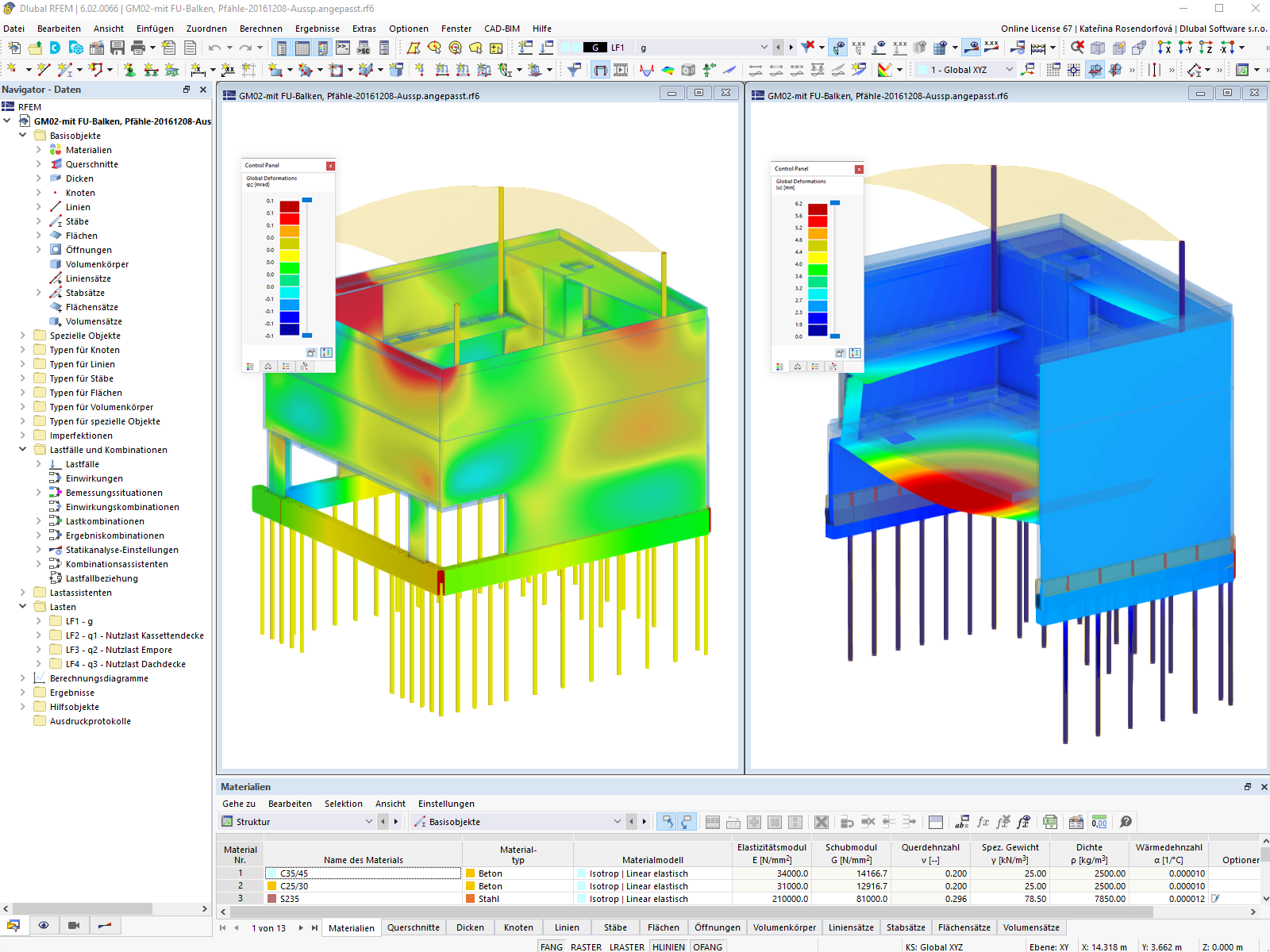 Verformungen in RFEM | © Baumruck + Oswald