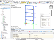 Ergebnisse der Pushover-Analyse in Arbeitsfenster und Tabelle