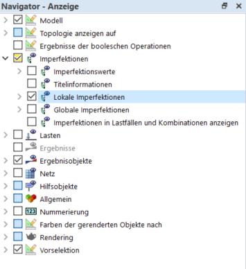 Darstellung von lokalen Imperfektionen in einer Strukturmodell-Anwendung, die lokale Details verdeutlich.