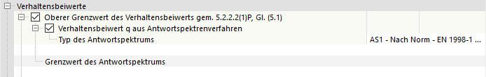 Erdbebenkonfiguration - Grenzwert für den Verhaltensbeiwert