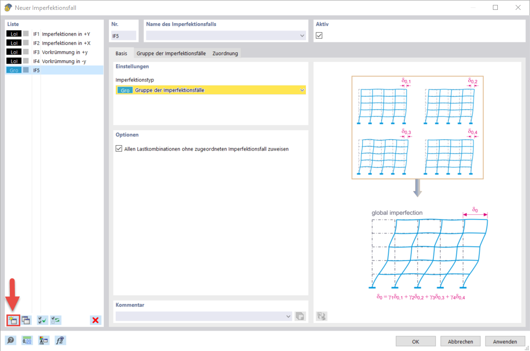 Grafische Darstellung von verschiedenen Imperfektionstypen in der Werkstoffprüfung.