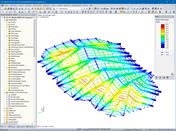 Verformungen unter Windlast in RFEM 5 (© LCA Construction Bois)