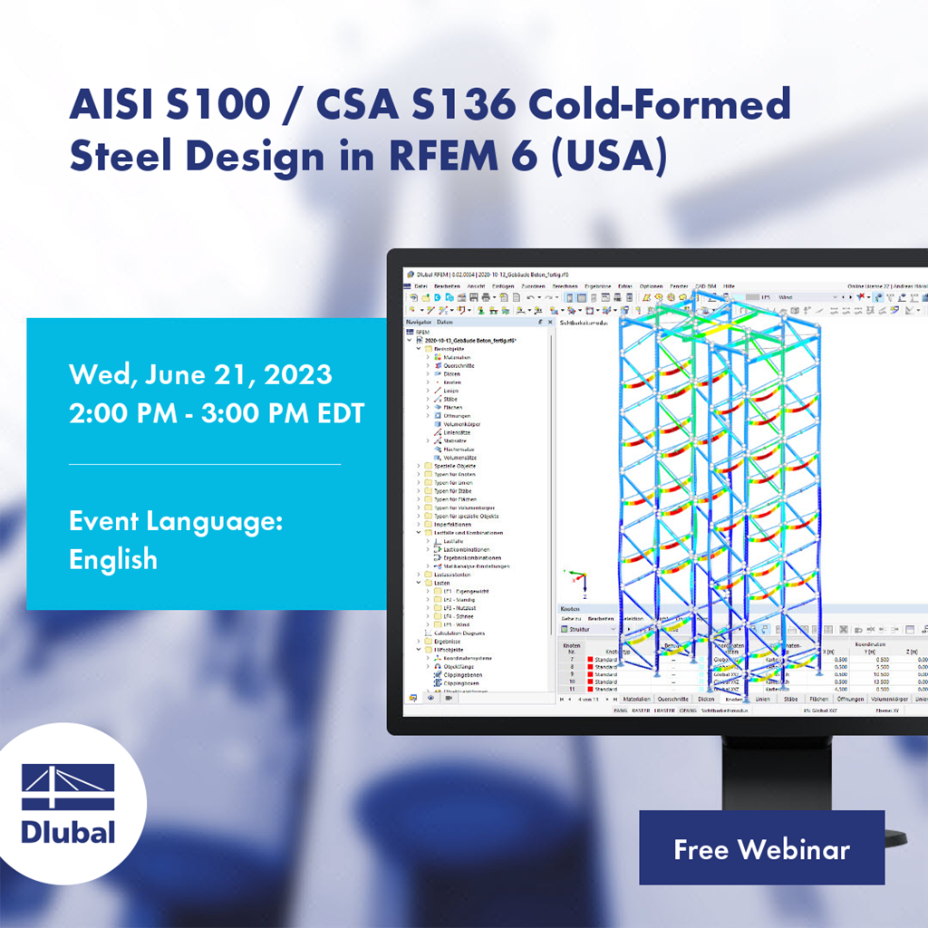 Bemessung kaltgeformter Stahlprofile nach AISI S100/CSA S136 in RFEM 6 (USA)