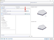 Einstellungsfenster zur Erstellung neuer Flächen in einer CAD-Software mit Werkzeugen zur Parameteranpassung.