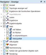 Illustration zur Aktivierung der Netzqualitätseinstellungen in einer Bausoftware.