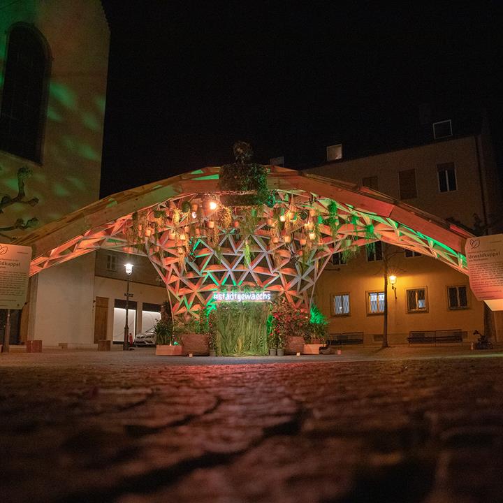 Beleuchtete Struktur | © Digital Timber Construction DTC, TH Augsburg