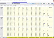 Ergebnistabellen 'Bewehrung an Stäben' für Betonbemessung