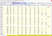 Ergebnistabellen 'Bewehrung an Stäben' für Betonbemessung