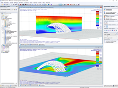 Moritzplatz-Demonstrator im digitalen Windkanal in RWIND | © Digital Timber Construction DTC, TH Augsburg