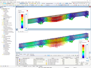 Seitenansichten mit Verformungen in RSTAB | © Konstruktionsgruppe Bauen AG