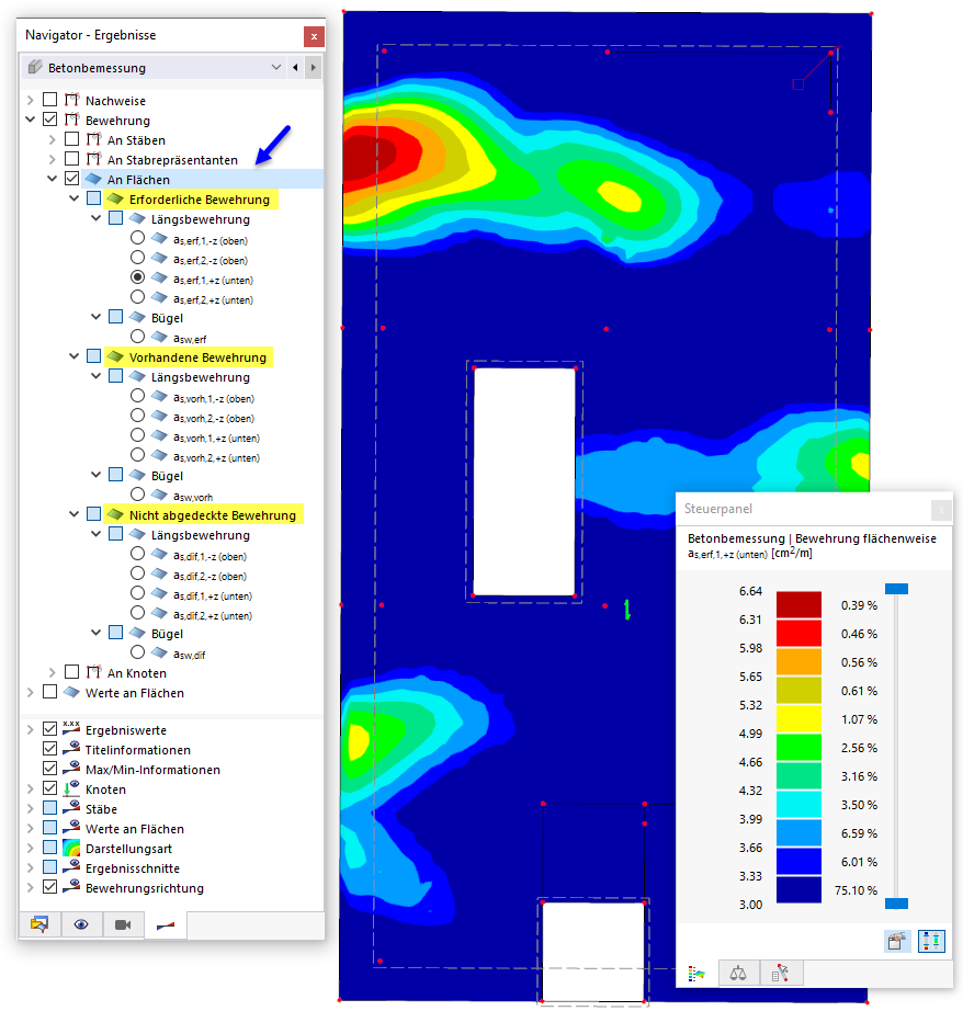 Bewehrung an Flächen darstellen