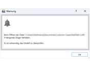 FAQ 005402 | Ich erhalte beim Öffnen einer Modelldatei die Warnmeldung, dass "hängende Zeiger behoben" wurden. Was bedeutet dies?