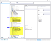 Ausdruckprotokoll-Manager mit Kapiteln für Betonbemessung