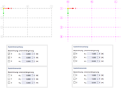 Raster ohne Linienverlängerung (links) und mit Linienverlängerung (rechts)