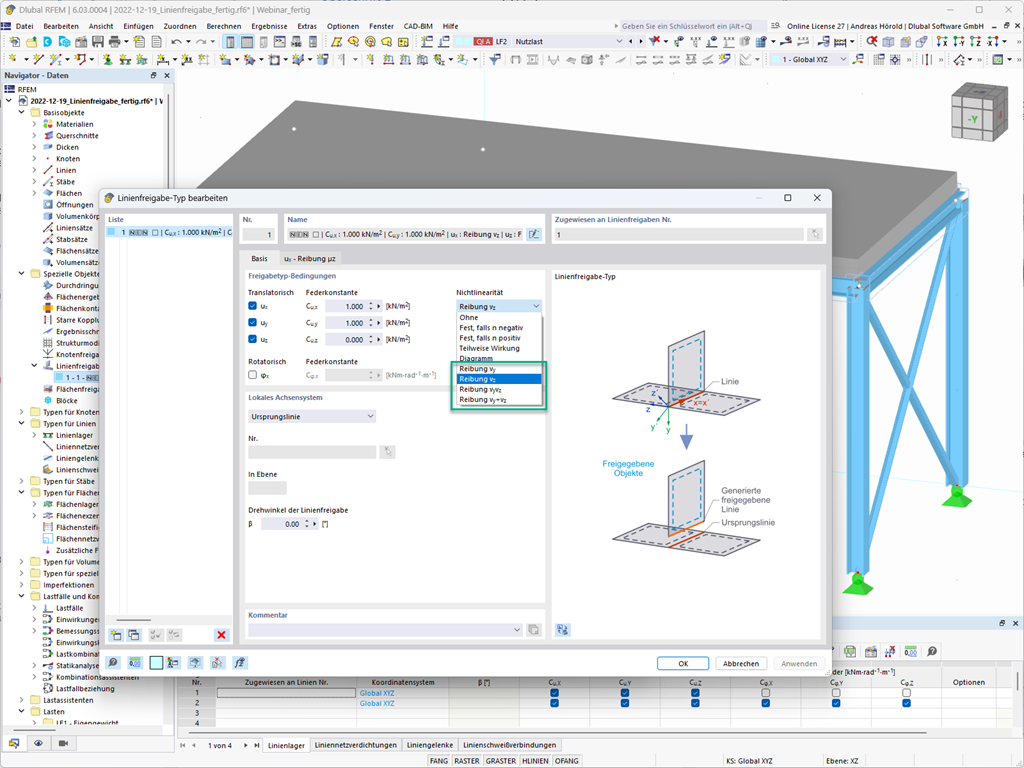 Feature 002655 | Reibeigenschaften für Linienfreigaben