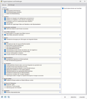 Dialog 'Programmoptionen und Einstellungen', Register 'Optionen'