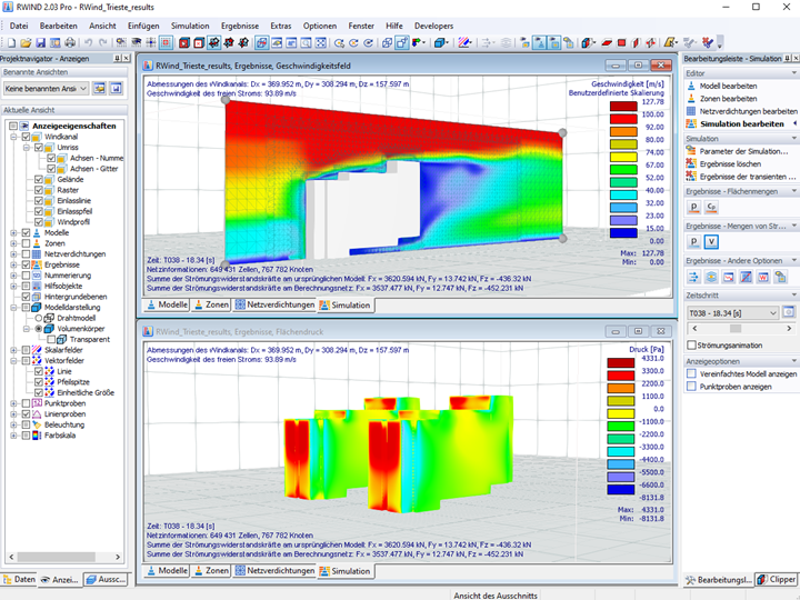 RWIND-Modell der Wohngebäude in Triest, Italien