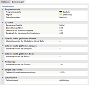 Register 'Einstellungen'