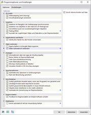 Dialog 'Programmoptionen und Einstellungen', Register 'Optionen'