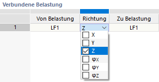 Richtung für Komponente(n) festlegen
