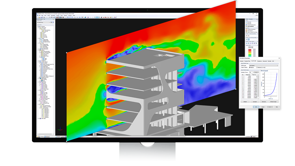 Modell des FC Campus Office | Nutzung des digitalen Windkanals für numerische Simulation in Karlsruhe