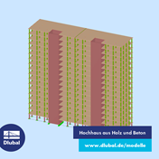 Hochhaus aus Holz und Beton