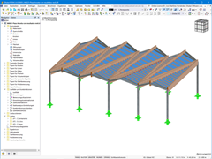 RFEM-Modell der Überdachung auf dem Anoeta-Platz, Spanien