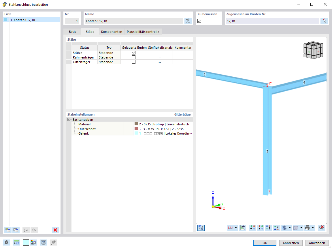 Umbenennen der Stabtypen