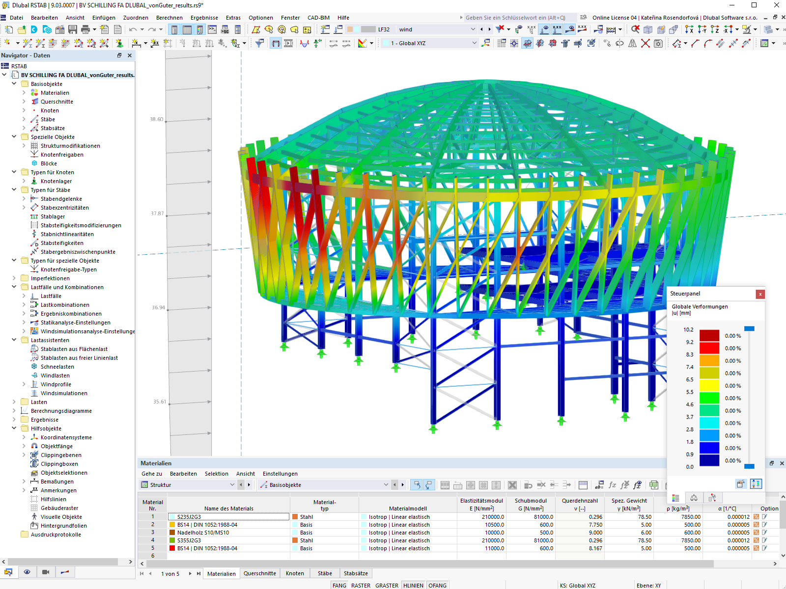 Windverformung in RSTAB