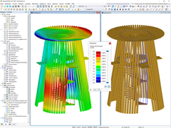 Verformung der Holzkonstruktion in RSTAB