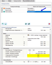 Komponenteneinstellungen für Fahnenblech