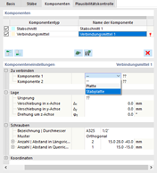 Angabe von Komponente 1 für Verbindungsmittel
