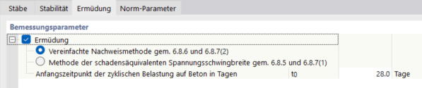 Tragfähigkeitskonfiguration bearbeiten – Ermüdung