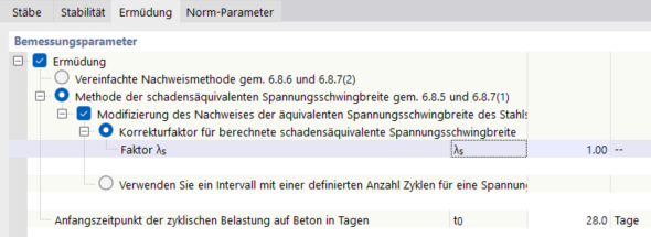 Korrekturfakor auswählen
