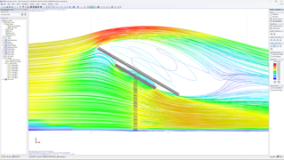 Simulation der Windströmung an der Konstruktion eines Sonnenkollektors im Programm RWIND 2