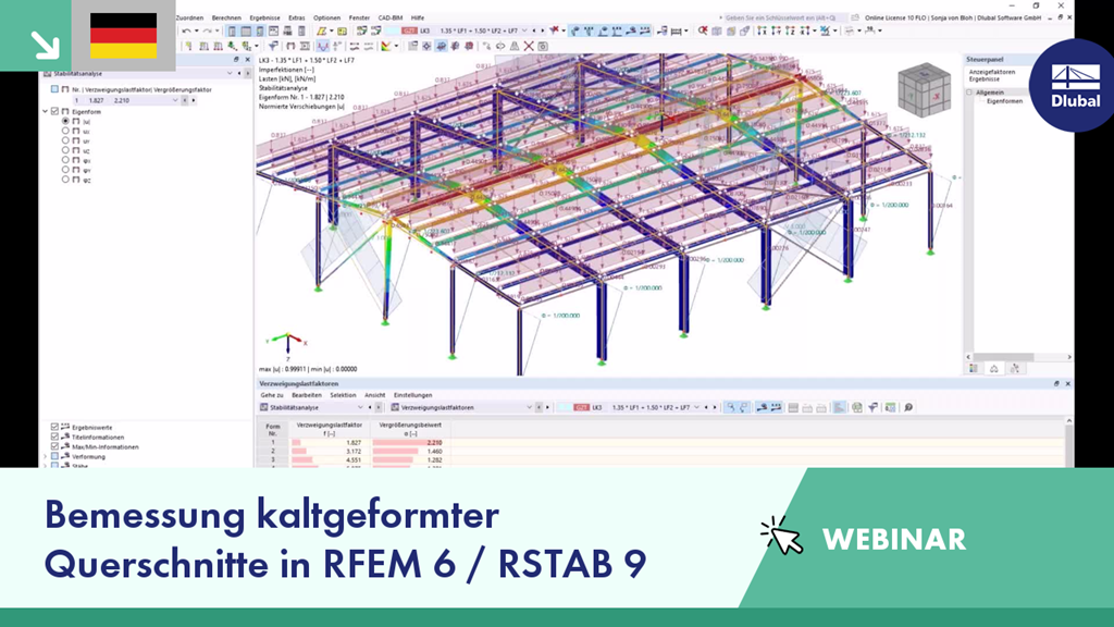 Kaltgeformte Querschnittsbemessung im Bauwesen mit RFEM 6 und RSTAB 9.