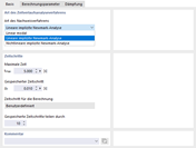 Nachweisverfahren und Zeitschritte festlegen