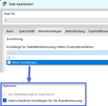 Knicklängen für Brandbemessung
