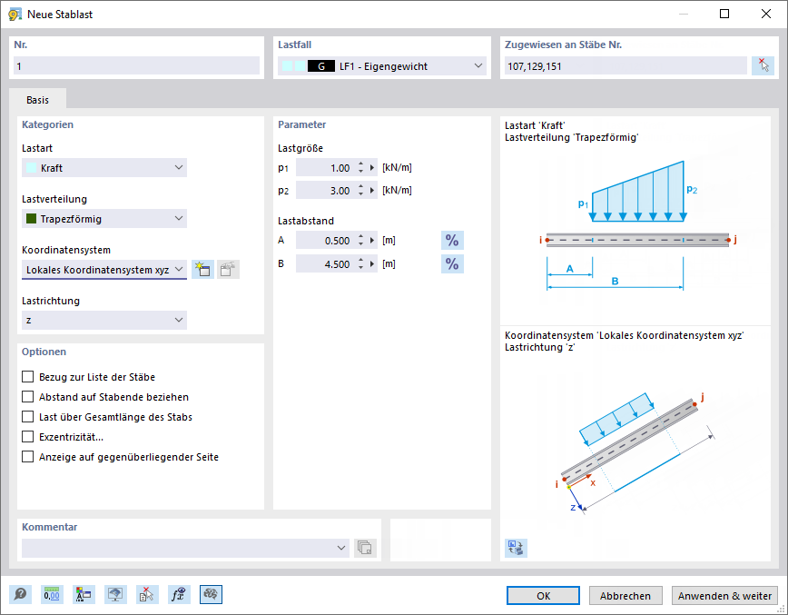 Dialog 'Neue Stablast'