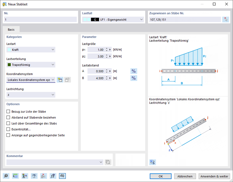 Dialog 'Neue Stablast'