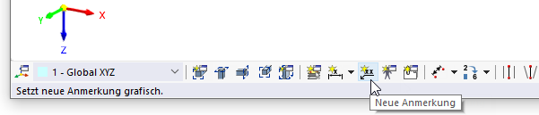 Schaltfläche für Anmerkungen in CAD-Symbolleiste