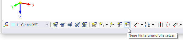 Schaltfläche für Hintergrundfolien in CAD-Symbolleiste