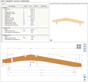 Parameter eines asymmetrischen Satteldachträgers mit Kragarmen festlegen
