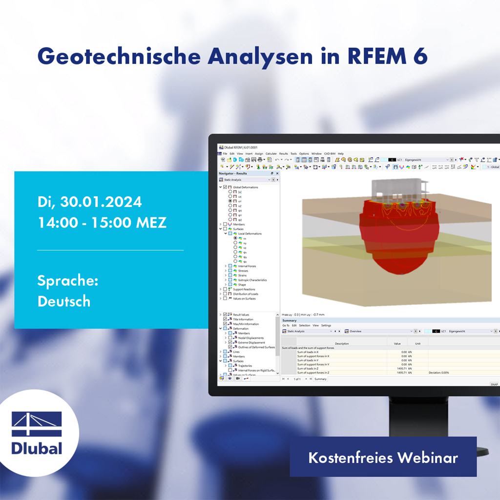 Geotechnische Analysen in RFEM 6