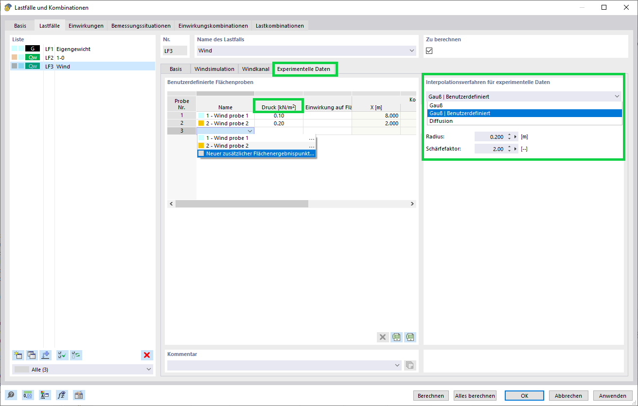KB 001870 | Statische Analyse mit Windlasten aus experimentell gemessenen Druckwerten unter Verwendung von RWIND 2 und RFEM 6