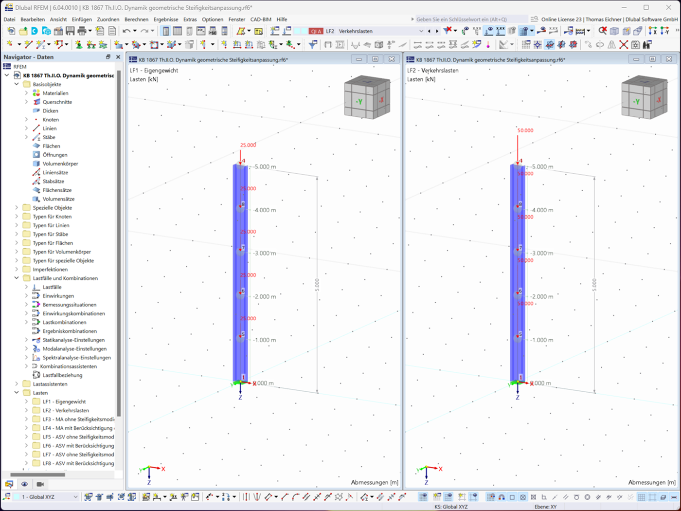 Modellabmessungen und Belastung (KB1867)
