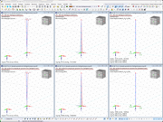 Ergebnisvergleich ohne Berücksichtigung der geometrischen Steifigkeitsmatrix (oben) und mit Berücksichtigung (unten) (KB1867)
