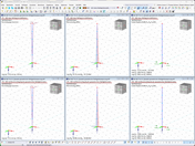 Ergebnisvergleich ohne Berücksichtigung der geometrischen Steifigkeitsmatrix (oben) und mit Berücksichtigung (unten) (KB1867)