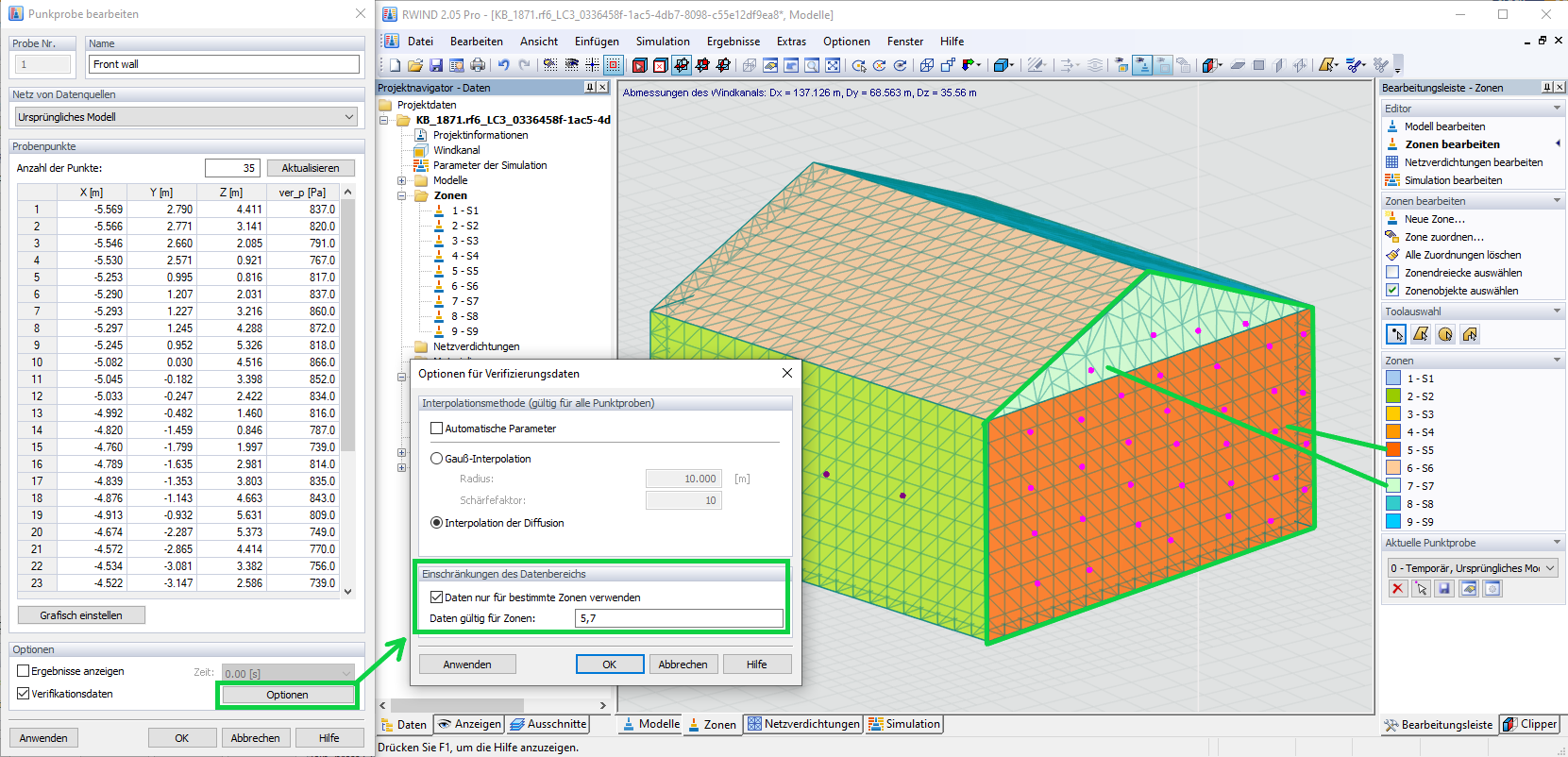 KB 001871 | Interpolationsverfahren für experimentell gemessene Druckwerte in RWIND 2